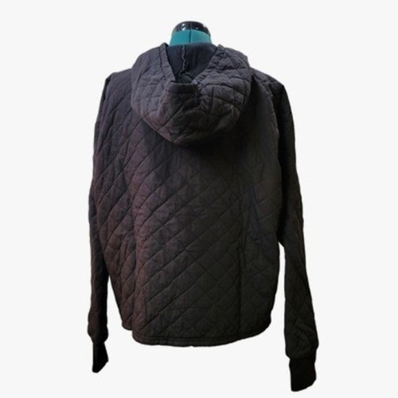 BOYS LIE Quilted Embroidered Cherub Hoodie Black Cotton Polyester Fill OS - Picture 3 of 8